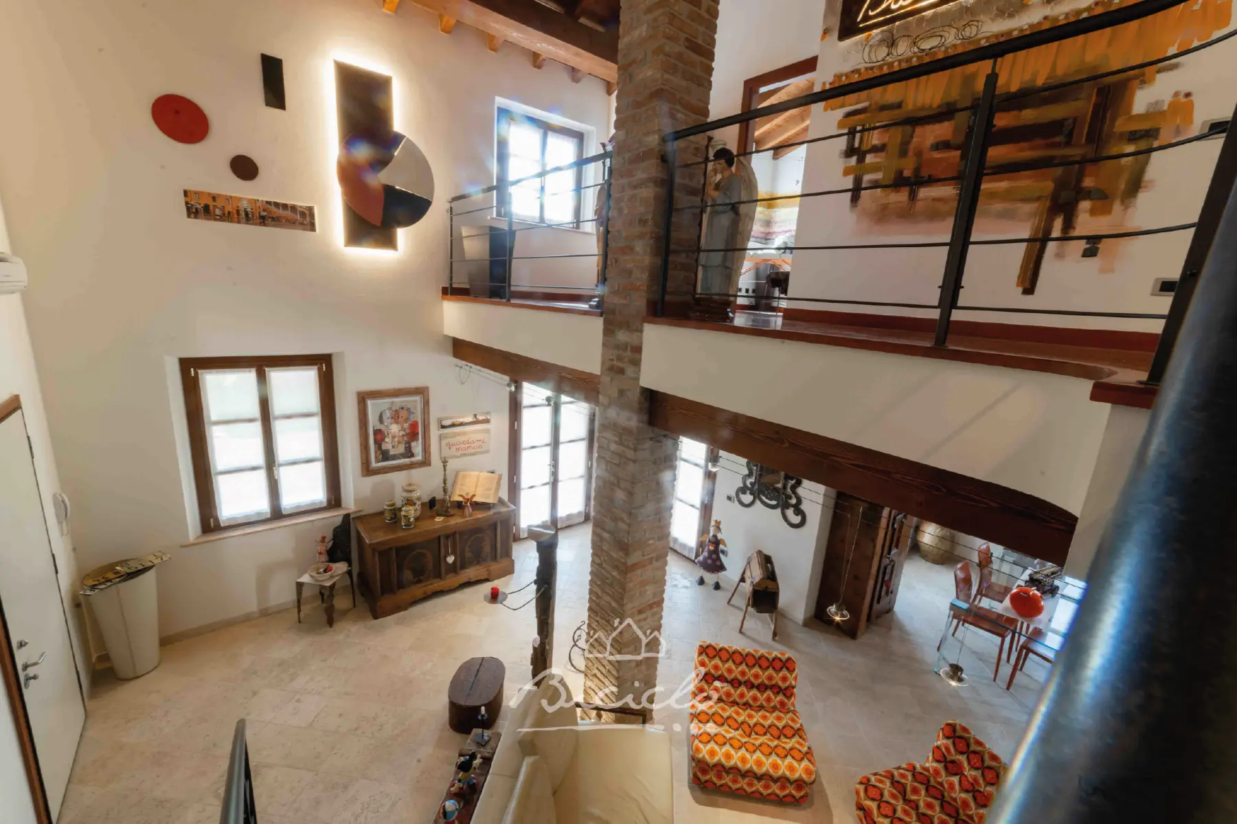 Vista dall'alto del salotto Biciclo Country House - Villa indipendente a Ferrara