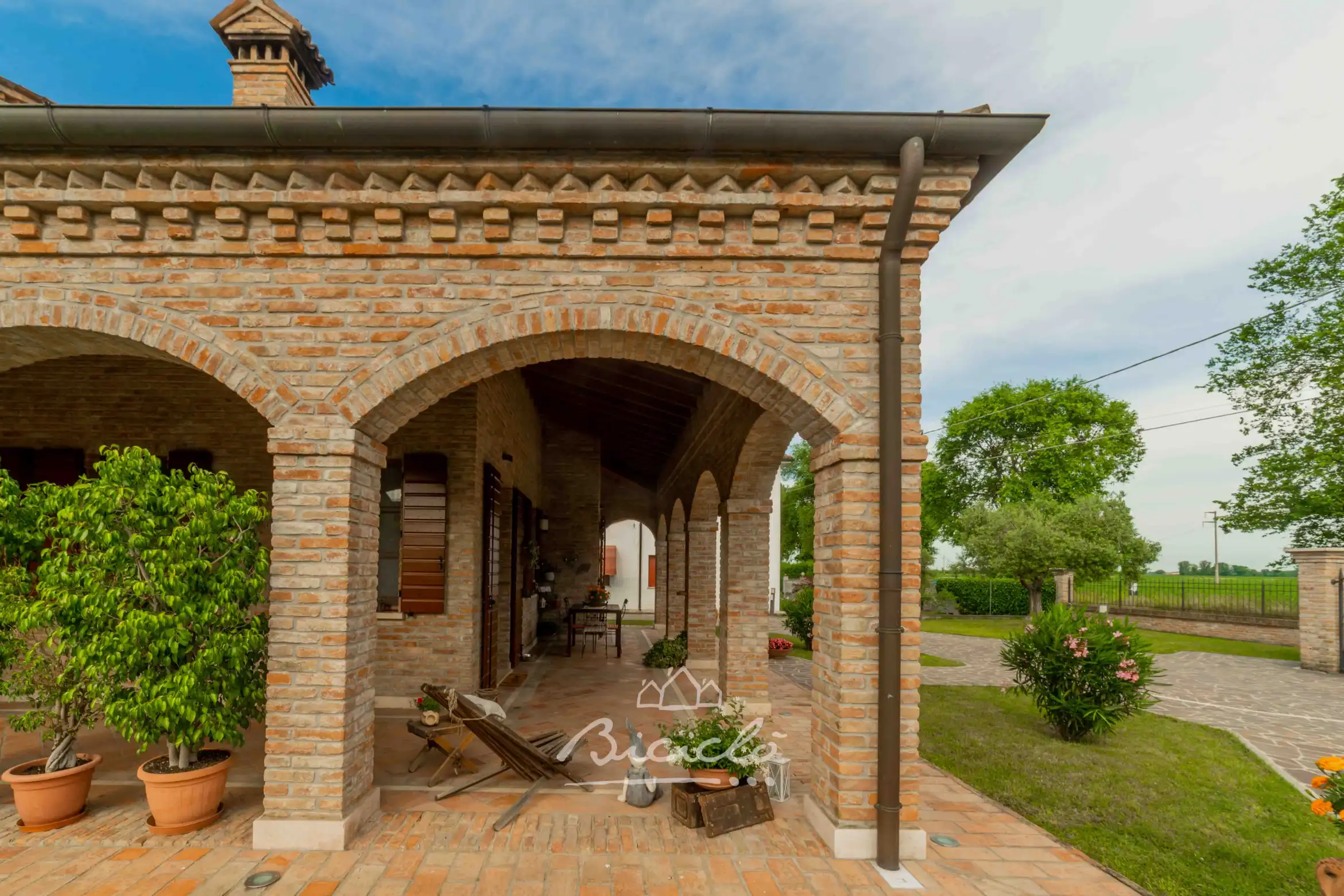Vista portico Biciclo Country House Ferrara